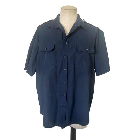 TILLEY ENDURABLES Mens Short Sleeve Shirt Size XXL Safari Shirt Utility Navy Blu - Picture 1 of 7